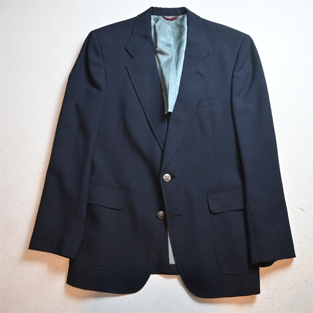 Vtg USA Jack Nicklaus Hart Marx 38S Navy Hopsack Blazer Suit Jacket Sport Coat